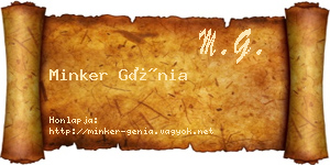 Minker Génia névjegykártya